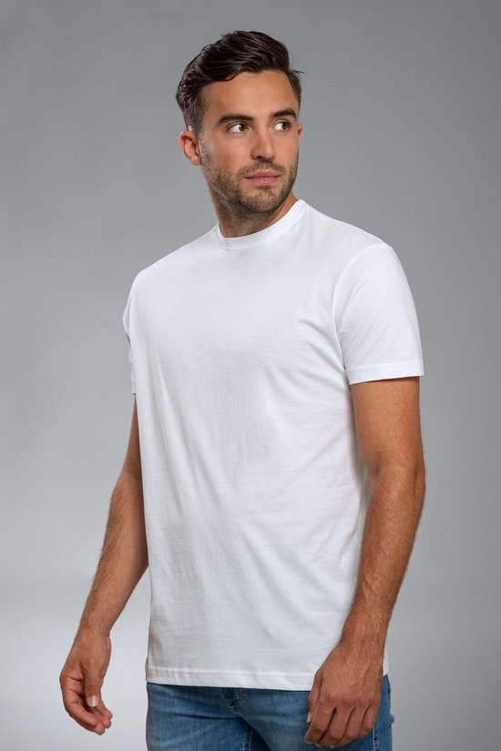Suitable Obra T Shirt Hoge Ronde Hals Wit 2 Pack Maat S Heren Basic T shirts bol