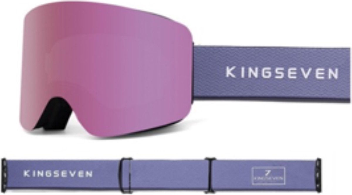 KingSeven - Randloze Unisex Skibril met UV400 en Polarisatiefilter - Paars - Model Z297