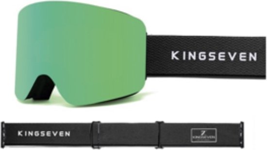 KingSeven - Randloze Unisex Skibril met UV400 en Polarisatiefilter - Groen - Model Z295