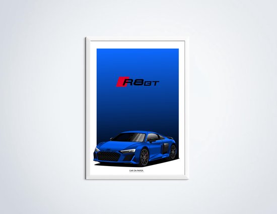Poster Audi R8 GT Bleu Foncé 70 x 50 cm (B2) - Poster voiture - Poster Chambre enfant - Décoration murale voiture