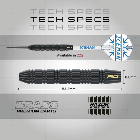 Snakebite vs Iceman Darts Set - Professionele Steel Tip Darts met Flights en Schachten van Red Dragon — afbeelding 4