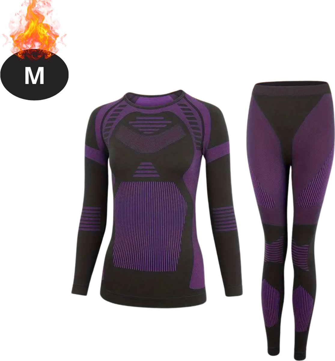 Bovista Thermokleding Dames – Thermobroek – Thermoset – Thermolegging – Winter – Thermoshirt – Paars – M