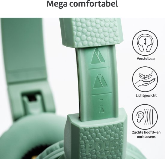POGS - The Gecko 2 - Draadloze on-ear kinder koptelefoon - Bluetooth - Veilige volumebegrenzing - Duurzaam - Gratis app voor extra functies - rGroen
