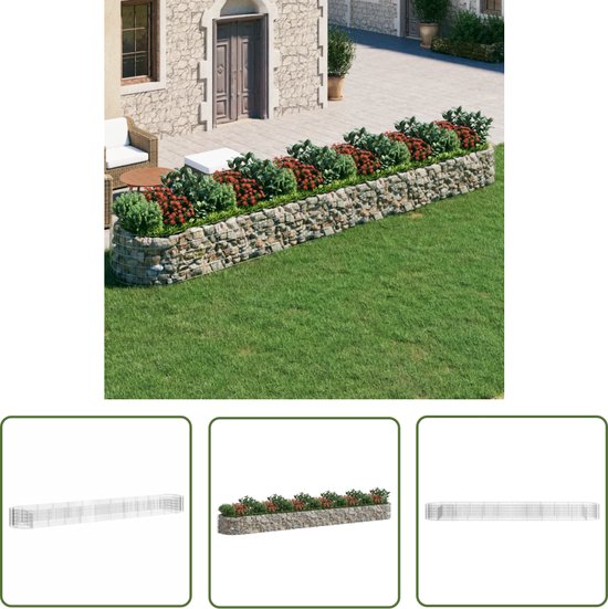 vidaXL - Gabion - plantenbak - verhoogd - 600x100x50 - cm - gegalvaniseerd - ijzer