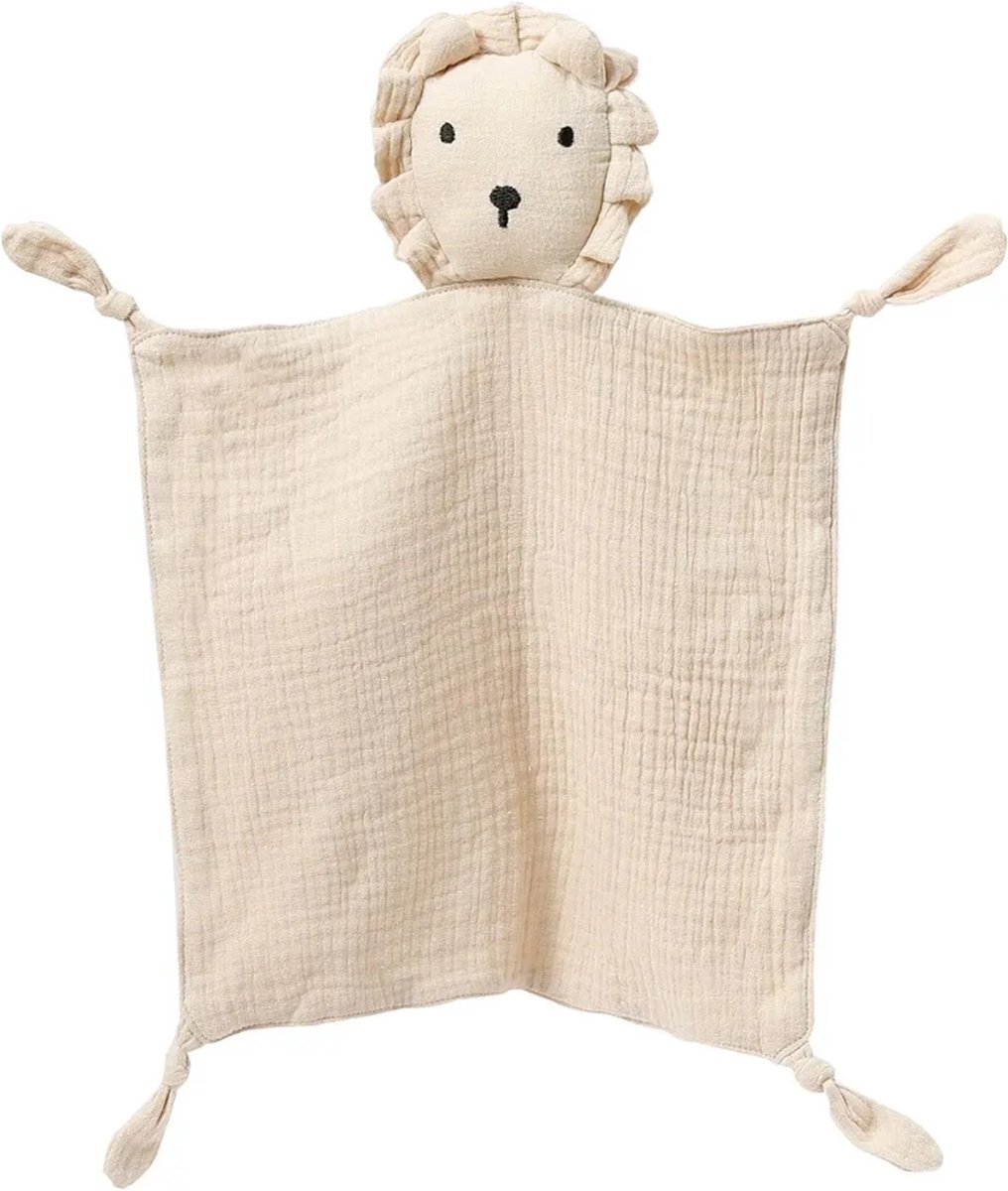 Goedkoopste Knuffeldoekje Leeuw - Beige - Katoen - Hydrofiel - Baby - Speendoekje - Tutdoekje