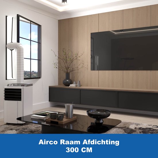 Raamafdichtingskit 300 cm voor Mobiele Airco en Wasdroger – Universeel, Transparant, Tegen Insecten, Eenvoudig te Installeren