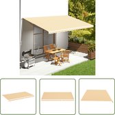 vidaXL Vervangingsdoek - Luifeldoek - Vervangingsdoek voor luifel 6x3,5 m geel en wit - Luifel - Parasol - Buitenschutting
