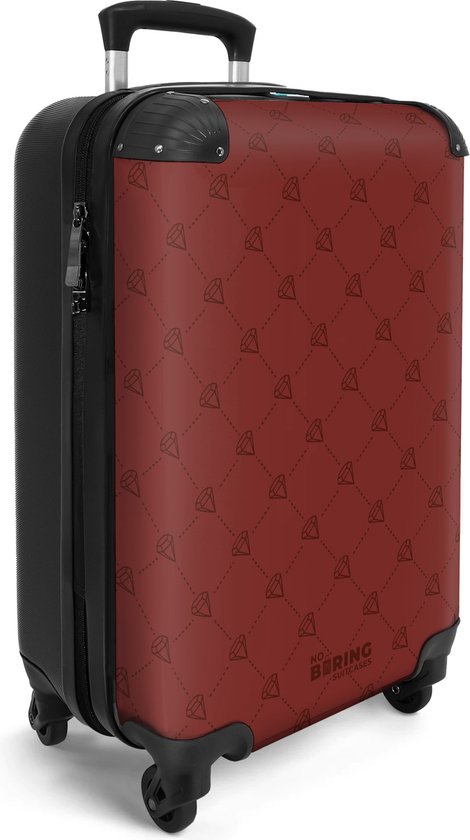 Valise cabine Rouge avec motif en losange