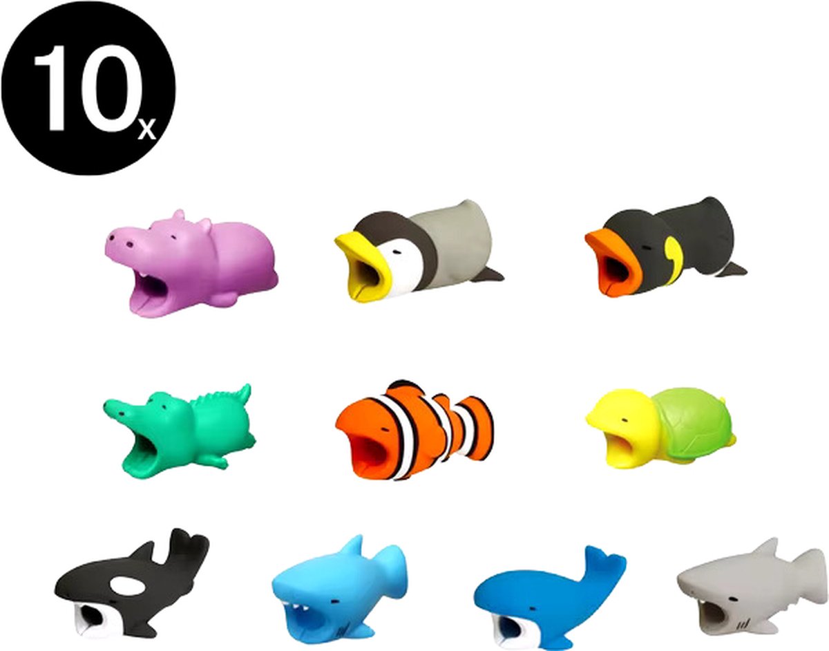Dierlijke Kabelbeschermers - Set Van 10 - Kabelbijter - Bescherming voor Telefoonlader