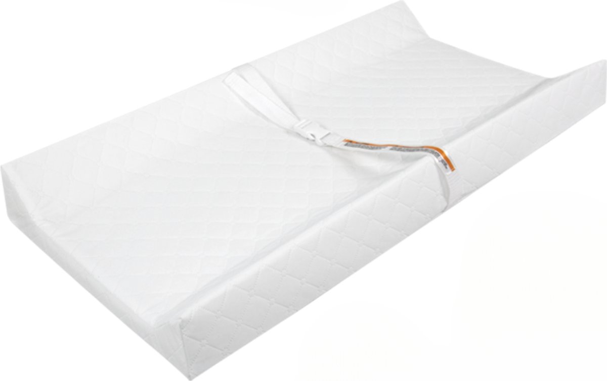 Image of Aankleedkussen - XL - Waterproof - Anti-slip onderkant - Luxe geruit patroon - Baby verschoonkussen - 81 x 40 cm - Wit