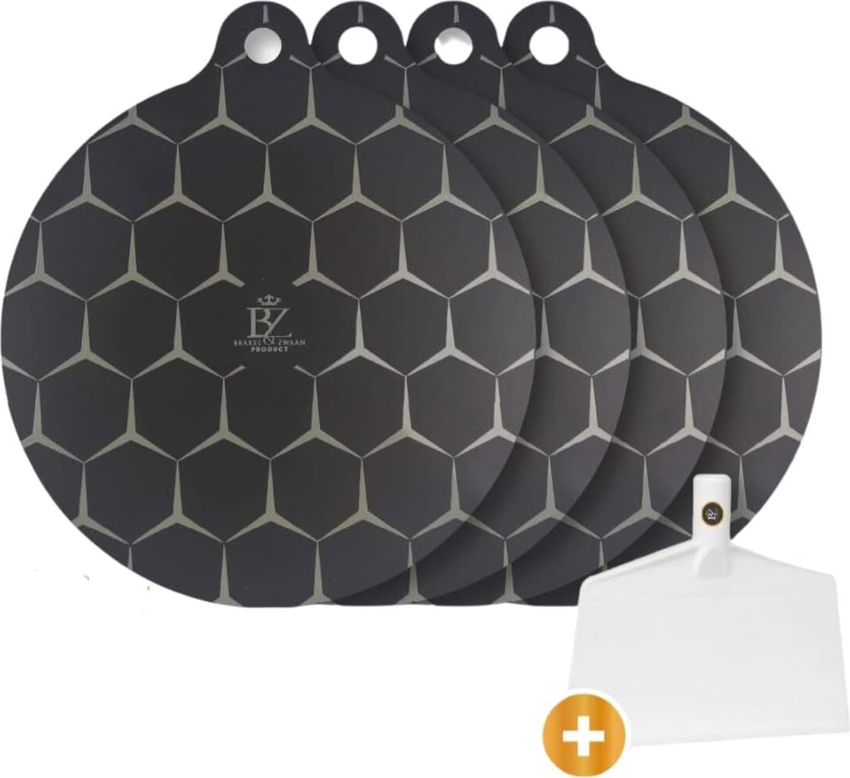 Inductie Beschermingsmat met Kookplaat Schraper – 4x Inductie Mat voor Kookplaatbescherming – Anti-slip en Hittebestendig