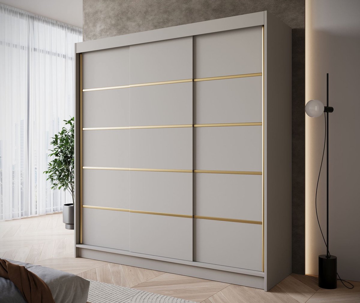 Meubella - Kledingkast Eagle - Beige - 200 cm