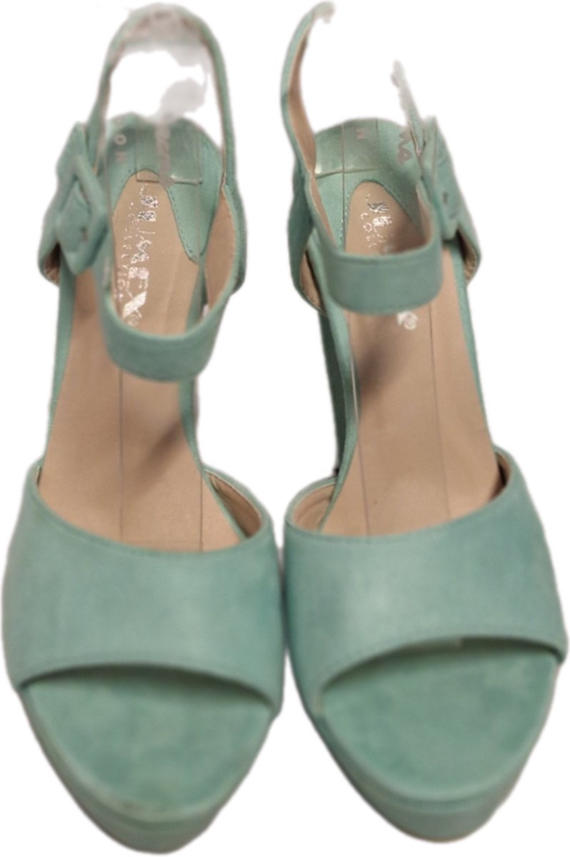 JUMEX- EROTIC PUMPS-SOFTGREEN-IMITATIE SUEDE-PLATEUZOOL-HIGH HEEL-40