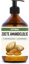 Puturals Amandelolie 100% Biologisch - 500ml - Koudgeperst en Puur - Zoete Amandelolie Voor Haar, Huid en Gezicht