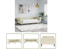 vidaXL Sofa Bed - Slaapbank - Slaapbank 100x200 cm kunstleer crèmekleurig - Daybed - Tweepersoons Bank - Creme Kleur