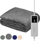Elektrische Deken 1 persoons - 180x130 cm- elektrisch deken - 3 Standen - 1 Persoons - Warmtedeken - Ideaal kerstcadeau warmte deken - electrische deken 1 persoons - Grijs antraciet