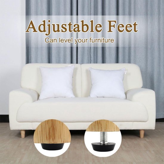 Universele Beweegbare Voeten Roestvrijstalen Oppervlak Meubilair Verstelbare Bout Stoel Voeten Niveau Vloerbeschermer Been Pad Base M8 M6 Sofa Kast Tafel Mute Demping Anti-Slip 8 Stuks (Color : 49xM8