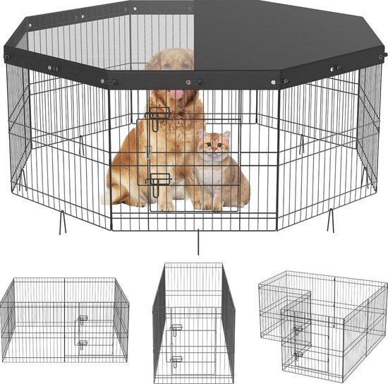 Heldere acryl plastic hondenren for binnen, puppyren for huisdieren, hek for puppy's, kooi for puppy's, hondenren for honden for binnen(60cm/23.6in,4