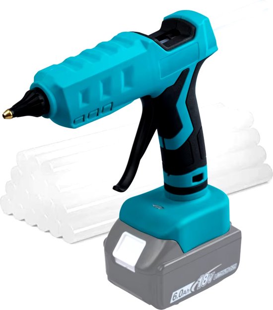 Mellif - Draadloos Lijmpistool voor Makita LXT Gereedschapsaccu's 18V - Incl. 20 lijmsticks - 100 Watt - Gratis veiligheidshandschoenen (geleverd...