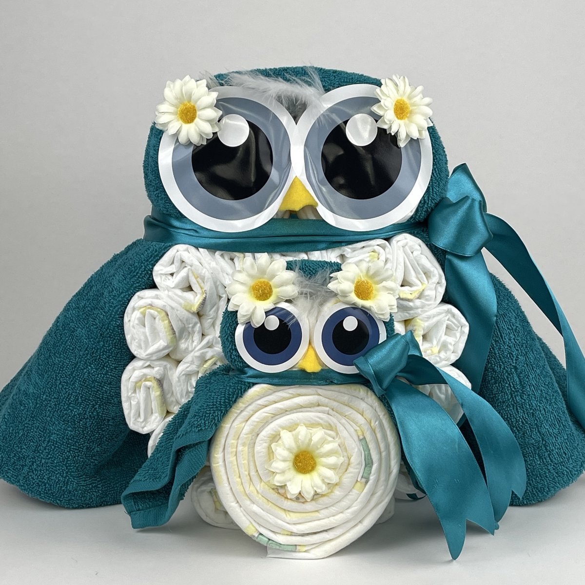 Goedkoopste Chouette-Chouette | Luiertaart Uil Luieruil Neutraal | Kraamcadeau | Geboorte Jongen Meisje | Babyshower | Lake groen