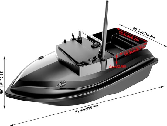 Bateau Amorceur Télécommandé 500m - Double Moteur, Double Réservoir Appât, Retour Automatique - Pêche Surfcasting - 12