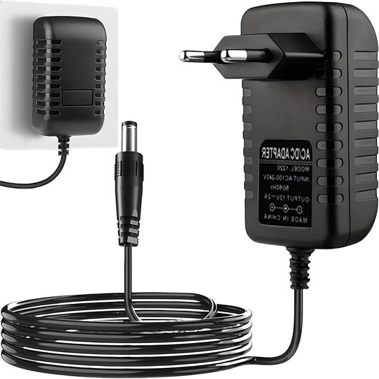 TRADE-SHOP 12V 2A Netzteil 5,5x2,1mm - Universal Netzadapter Für Router, LED, Elektronik