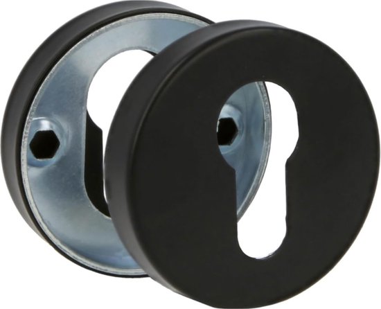 Rosace avec trou de serrure - Ronde - Zwart mat - Encastrée - Moderne