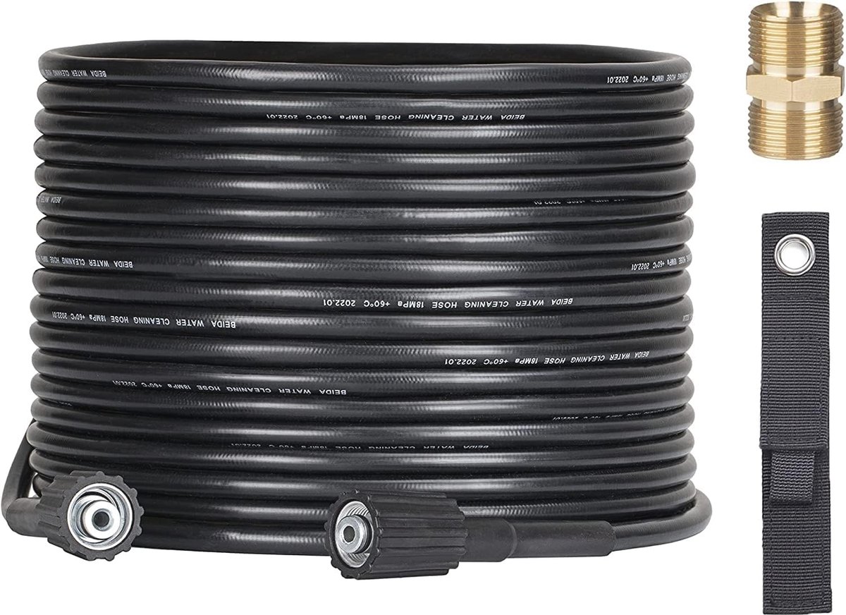 Hogedrukreinigingsslang 10 m - M22 x 14 mm Verlengslang tot 240 bar, Universeel Voor Hogedrukreinigers