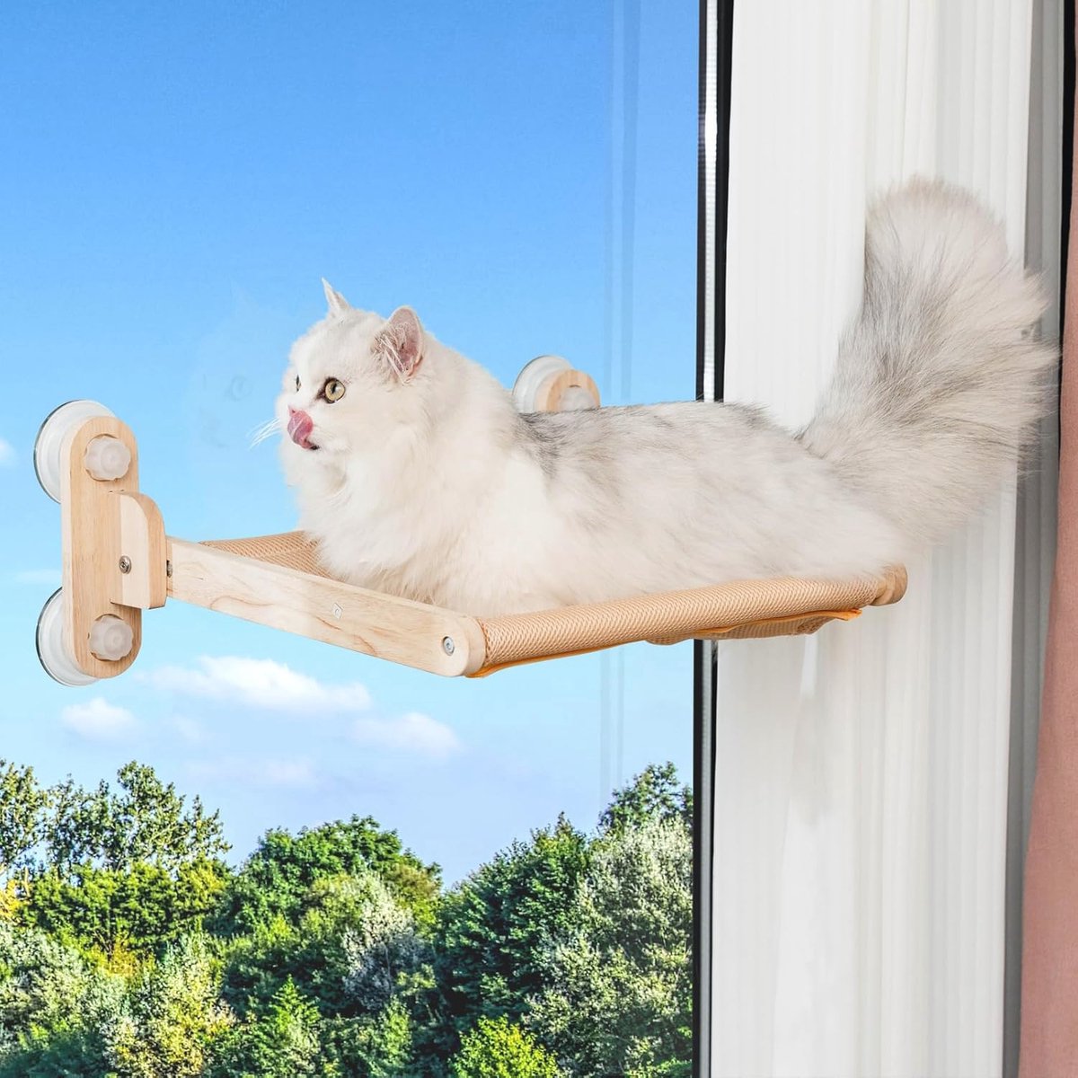 Kattenhangmat voor aan de muur, Groot kattenplankje voor wandmontage, Gemaakt van Kattenhangmat voor aan de muur, Groot kattenplankje voor wandmontage, Gemaakt van