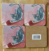 Alex Clark Sous-verres PIXIE ~ CHAT