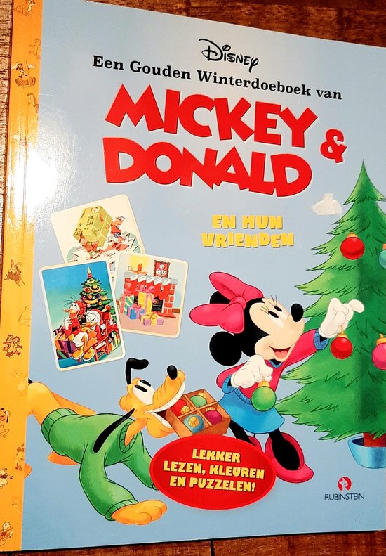 Foto: Gouden disney winter doeboek van mickey mouse donald duck en hun vriendjes puzzelboek kleurboek spelletjesboek boek