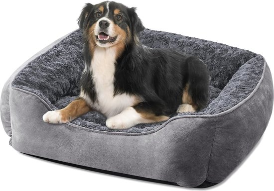 Bedsure Hondenbenchmatras voor Middelgrote Honden - Zachte Wasbare Matras voor Grote Puppy's en Katten, Ontspannend Anti-Stress Kussen met Antislip Onderkant, Bruin, 74 x 53 cm