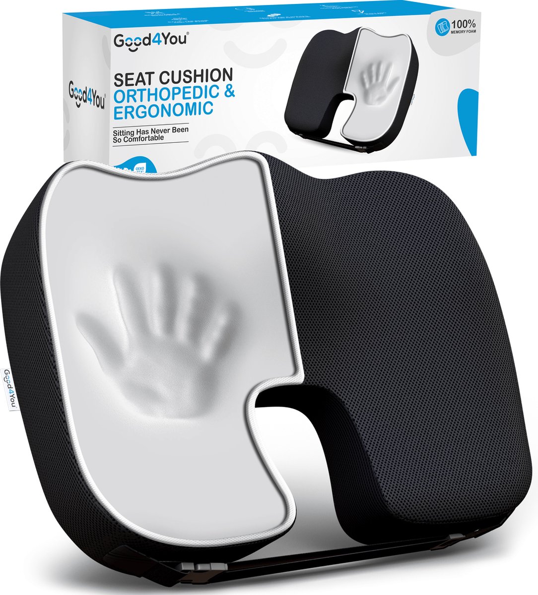 Good4You Zitkussen Orthopedisch & Ergonomisch voor Auto- en Bureaustoel - Wigkussen - Stuitkussen - Thuiswerken
