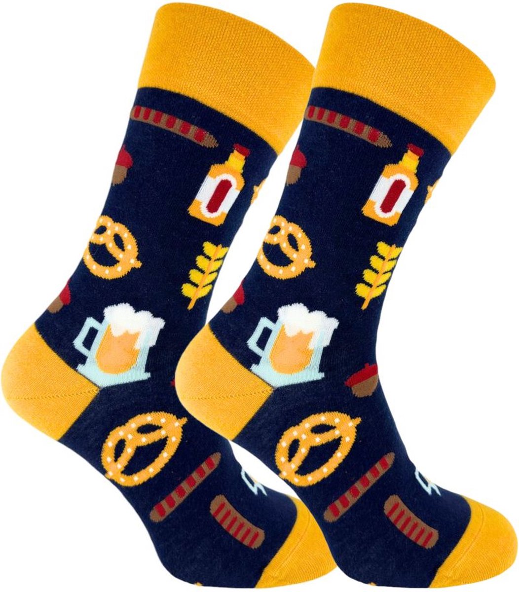 La Pèra - Sokken - Bier - Heren & Dames – Maat 43-46 – Vrolijke Beer Socks – Katoen – Leuk Biercadeau – Origineel Cadeau voor Bierliefhebbers - Black Friday Deal