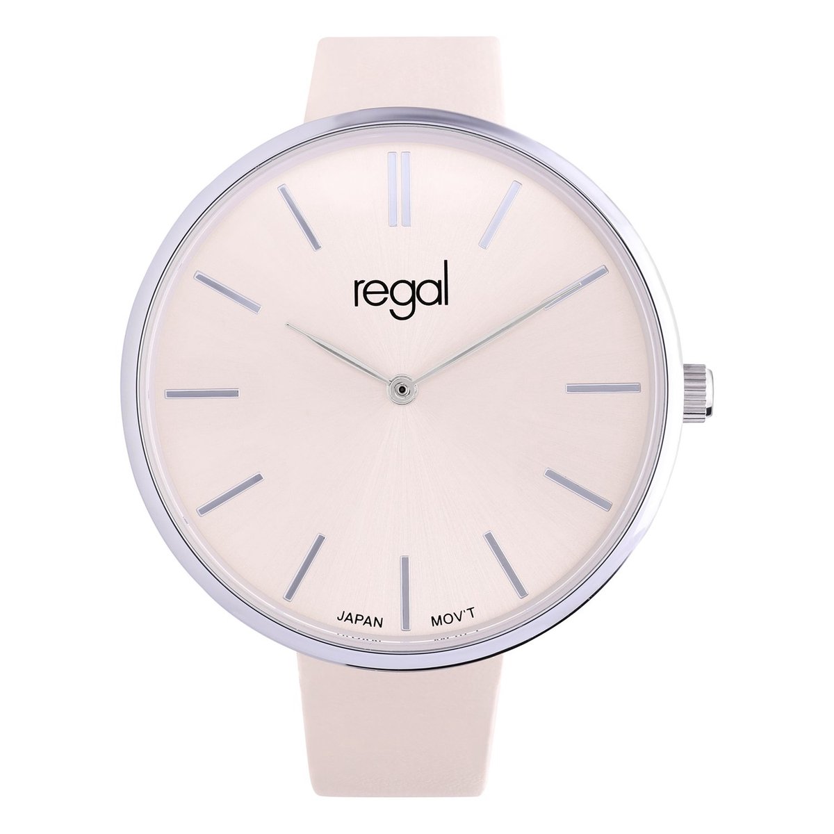 Lucardi Dames Regal dames horloge met peach band - Horloge - PU leer - Crème - 37.80 mm