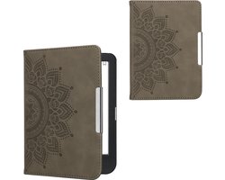kwmobile ereader hoesje van kunstleer - geschikt voor Kobo Clara BW / Colour - Met magneetsluiting - In grijs Opkomende Zon design