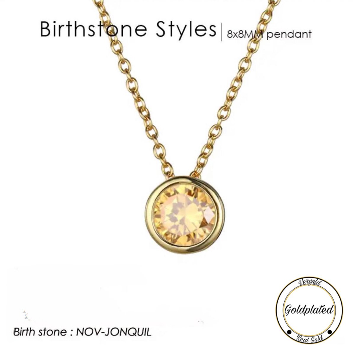 Soraro Birthstone Ketting | November | Goudkleurig | Ketting voor Haar | Cadeau Voor Haar | Cadeau Voor Vriendin | Verjaardag Cadeau | Moederdag Cadeau | Cadeau Ideeën