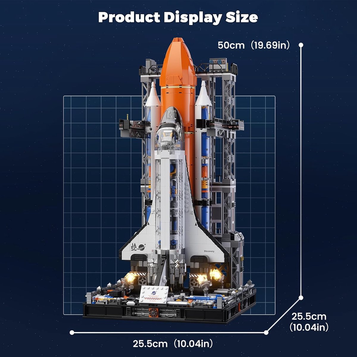 Jaki - LIMITED icons edition City Ruimtevaart raket | Artemis Space Wars Expert | Classic Creator STEM ideas speelgoed | Compatibel met lego mega bloks | Technic nasa ruimte shuttle bouwpakket voor volwassen & kinderen | 2226 bouwstenen — afbeelding 10