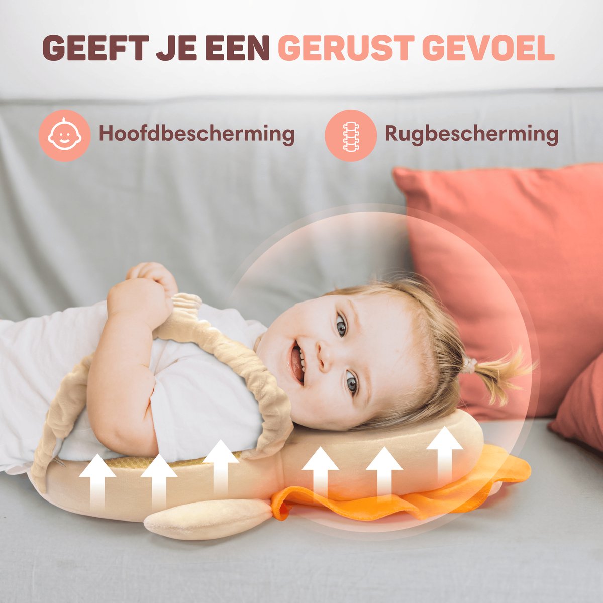 Vulpes Goods® BabyCare Baby Hoofdbeschermer – Leeuwtje - Afbeelding 3