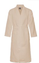 Sauna badjas wafel - biologisch katoen - beige unisex badjas - wafel kimono - Oeko-Tex - kimono - wafel badjas dames - wafel badjas heren - zand - maat XL