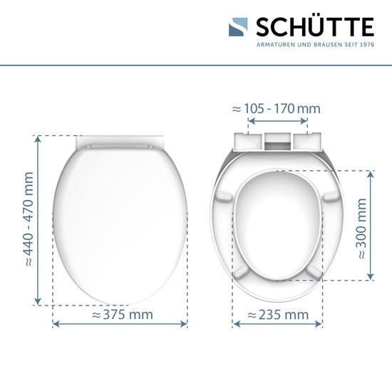 Schulte Afneembare Wc-bril - Soft Close - Zitting En Deksel - Duroplast Schulte Afneembare Wc-bril - Soft Close - Zitting En Deksel - Duroplast