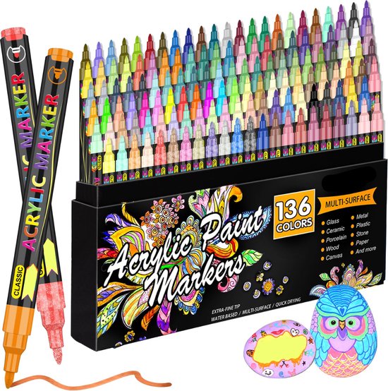 Acrylverf - Set van 12 Kleuren x 12ML Tubes voor Creatief Werk
