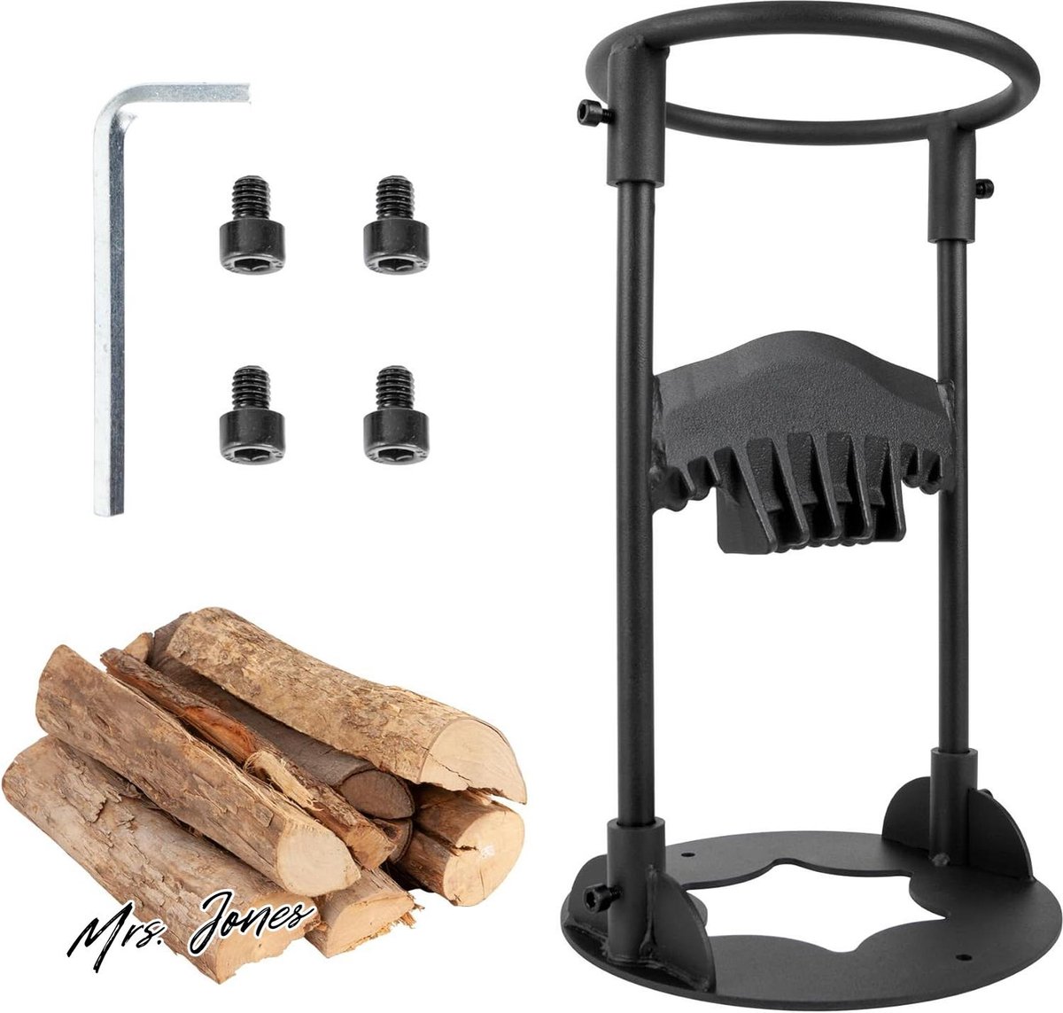 Mrs. Jones Kindling Handmatige houtsplijter - snel splijtgereedschap voor camping thuis - BBQ open haard draagbare brandhoutsplijter - koolstofstaal 21 x 31 cm .