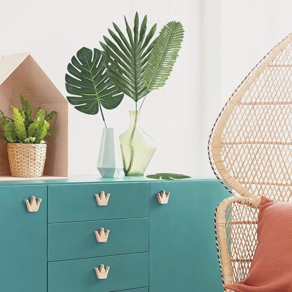 YBwanli Feestdecoraties Tuinfeest Verjaardagsdecoraties Groene Bladeren Zomerfeest Decoraties Hawaiiaanse Tafeldecoraties Papegaai Caribische Decoratie Pom Pom Decoratie Zwembadfeest 15 Stuks