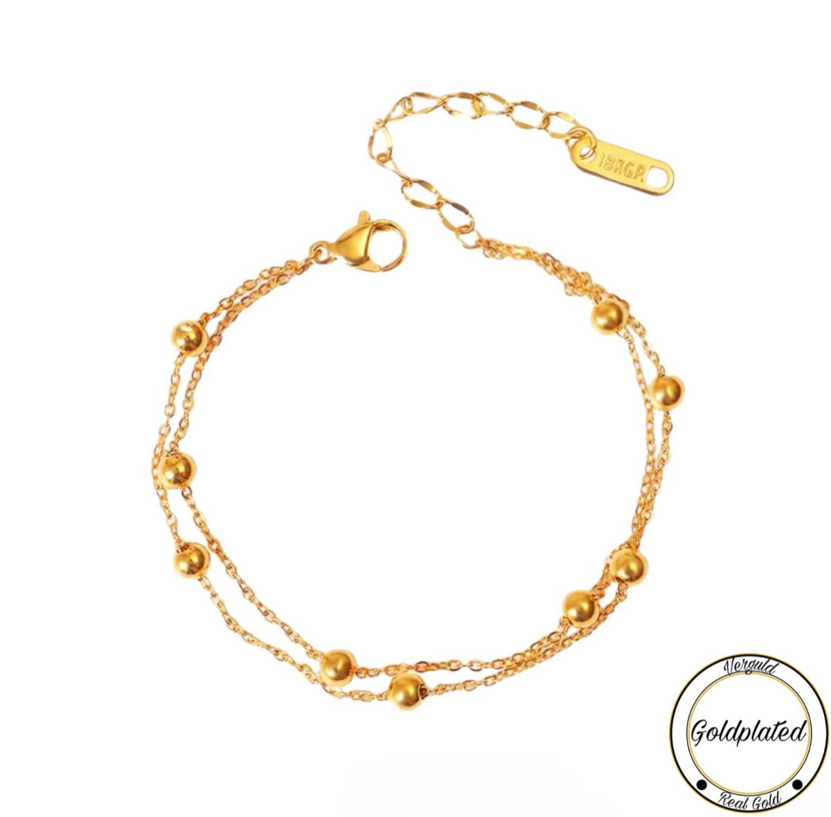 Soraro Druppel Enkel band | Goldplated | Goudkleurig | Vrouwen Enkelband goudkleurig | Sieraden | Mooie Cadeauverpakking