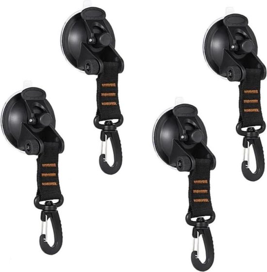 air swimmers Zuignappen met haken, 2 stuks, extra sterk, zuignap, camping, zuignap, camper, camping, zuignap, camping, 2 voortent, caravan, zuignappen, met 4 S-haken
