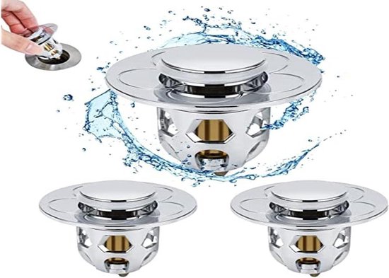 Qrity 1 Stuk Wastafel Pop-Up Plug Stopper, 43 mm Messing Pop-Up Stopper, Sink Component Vervanging voor Badkamer