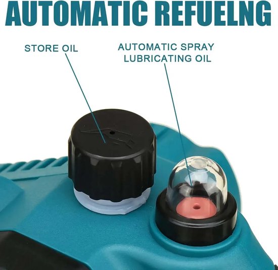 Homebloom snoeizaag - Mini kettingzaag op accu - Elektrische snoeischaar - Multifunctionele elektrische zaag - 24 Volt - 20 cm zaagblad — afbeelding 5