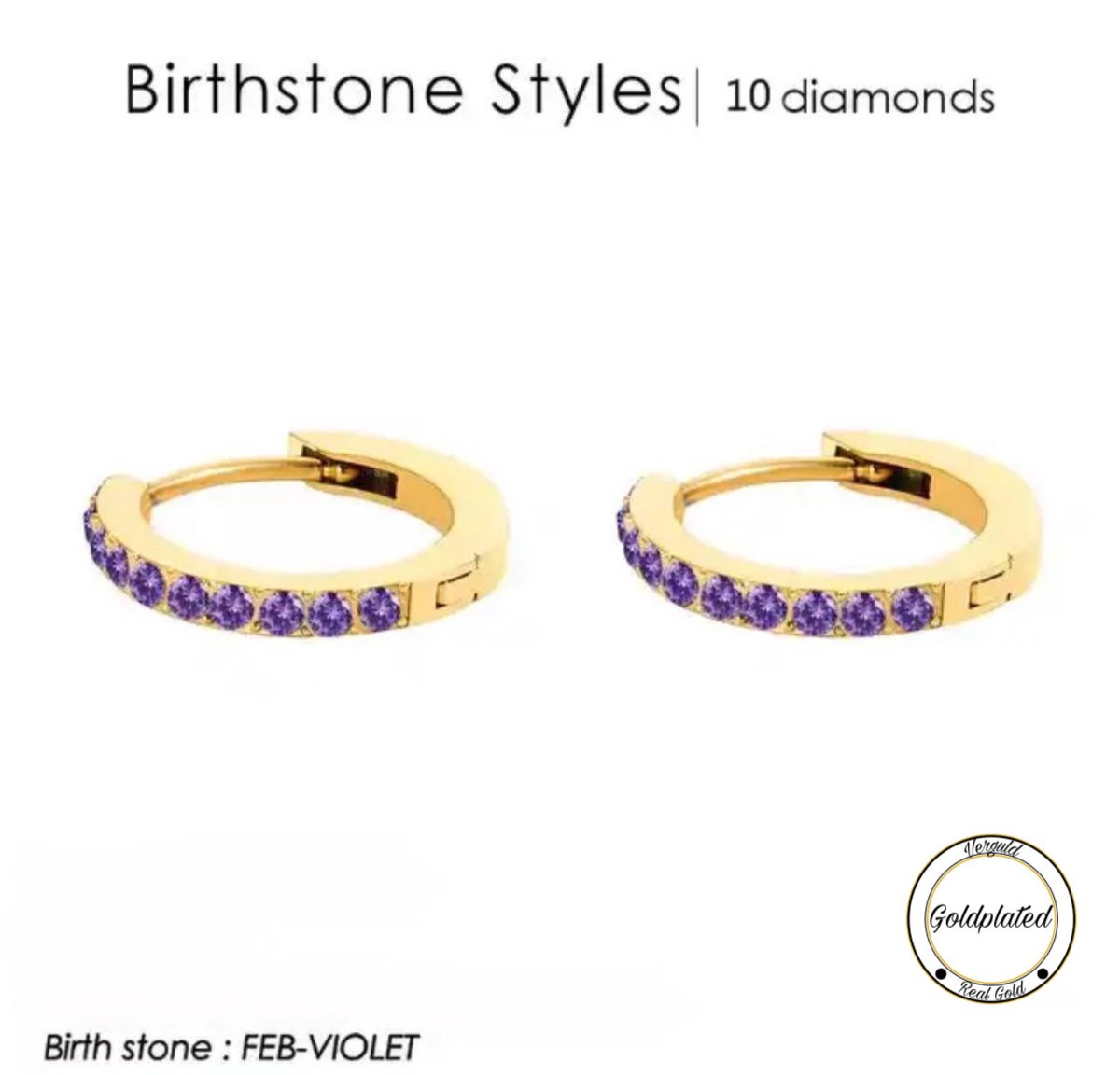 Soraro Birthstone Oorbel | Februari | Goudkleurig | Oorbel voor Haar | Elegant | Cadeau Voor Haar | Cadeau Voor Vriendin | Verjaardag Cadeau | Moederdag Cadeau | Cadeau Ideeën