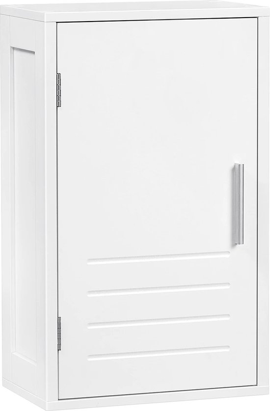 Bealive® Badkamer meubel - Medicijn kastje - Toilet kast - Wandmontage - Met plankje - Met deur - Wit - Hout - 30 x 50 x 18.5 cm